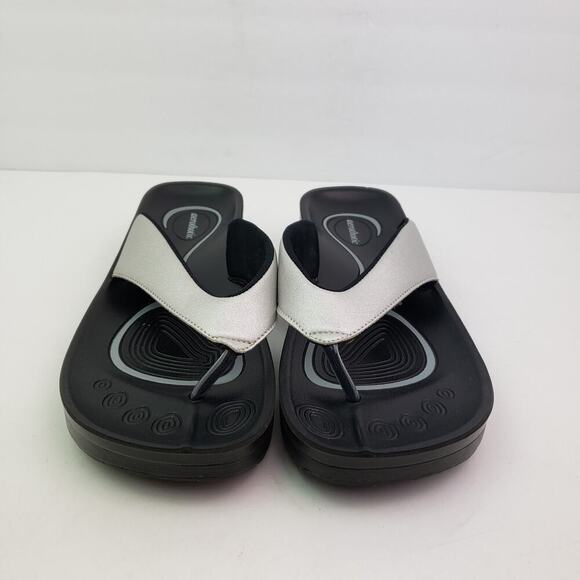 Aerothotic Pearly Fume Womens Size EU 39 US 8 Black Silver Flip Flop Sandals - Picture 5 of 11